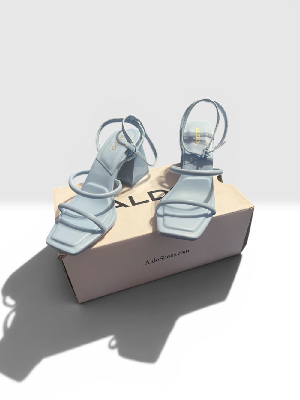ALDO Powder Blue Strappy Block Heel Sandals